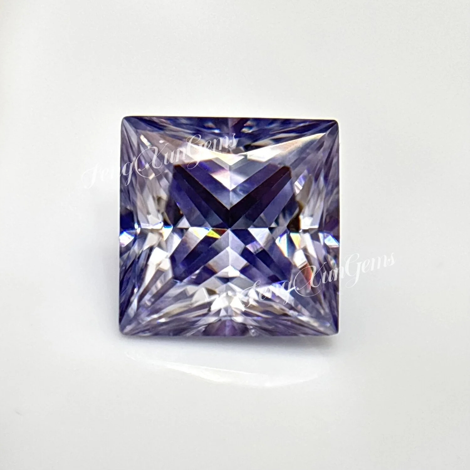 

Lavender Princess cut Moissainte Gemstone 0.3~6ct Loose Gems with GRA Certificate Pass Diamonds Test for inlay Jewelry Material