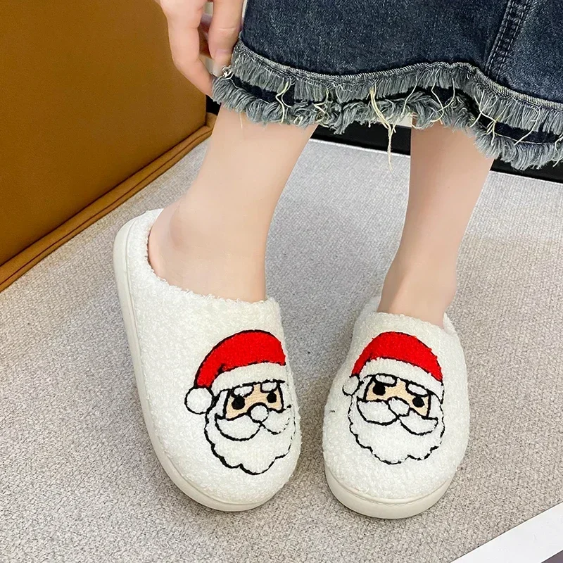 Smile Pumpkin Halloween Women's Slippers Winter Indoor Cartoon Comfort Home Bedroom Soft Causal Flat Plush Shoes for