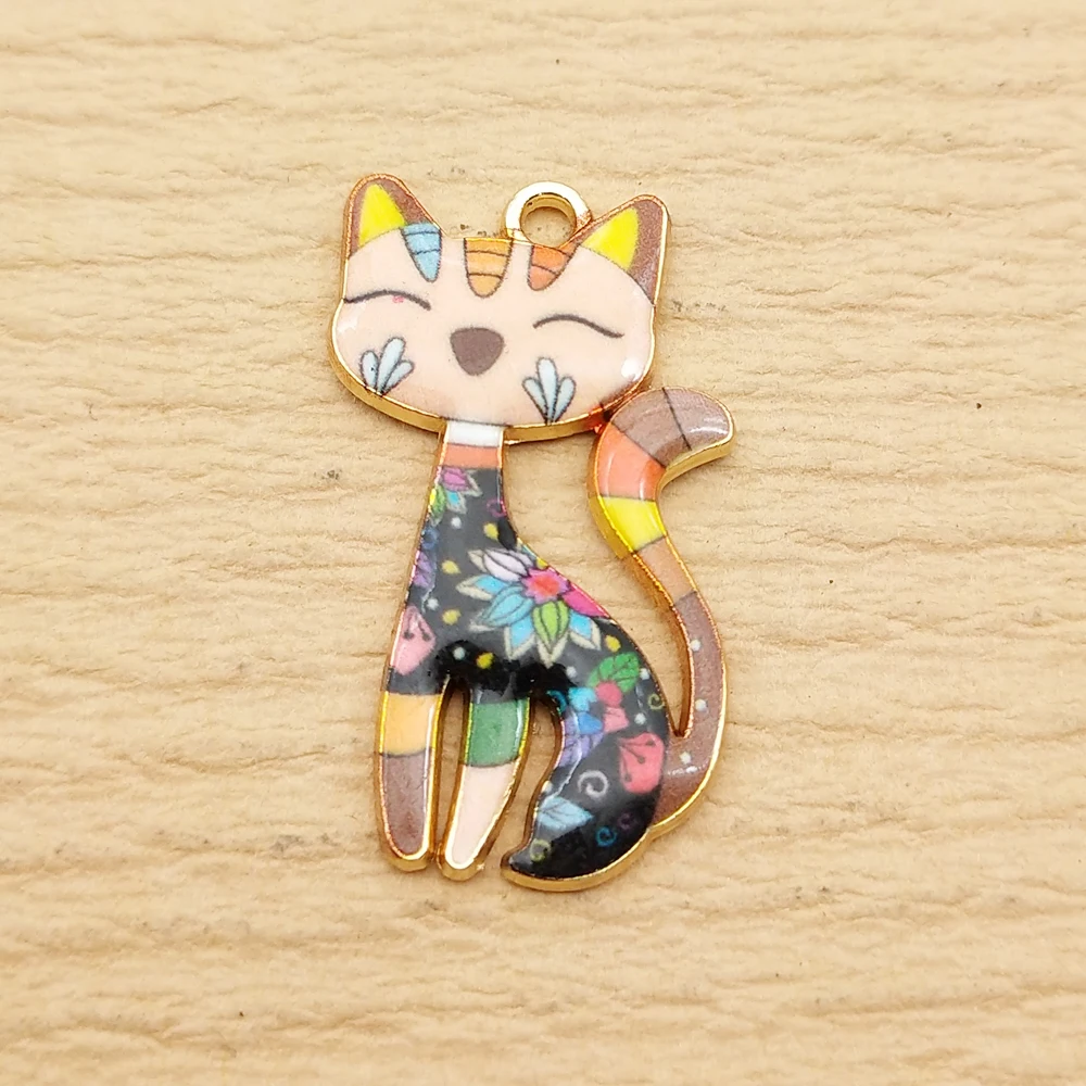 10pcs Cat Charm for DIY Jewellery Making Accessories