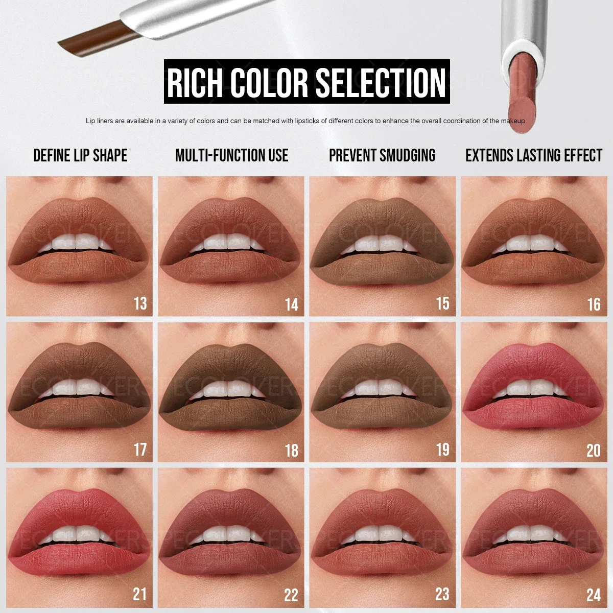 Caneta delineadora labial de longa duração e à prova d'água, à prova de suor, presente perfeito para mulheres, adequada para criar looks delicados de maquiagem, 1 peça