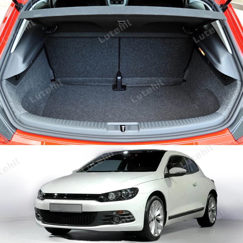 For Volkswagen VW Scirocco 2009-2017 16 15 14 Car Trunk Mats Carpet Cargo Liner Car Backrest Pad Interior Accessories