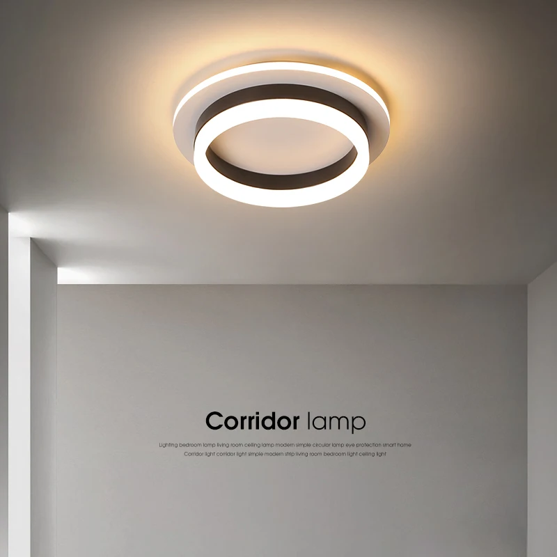 Luz de techo Circular nórdica, luces de pasillo, dormitorio, sala de estar, entrada, vestidor, lámpara de techo LED de 12W