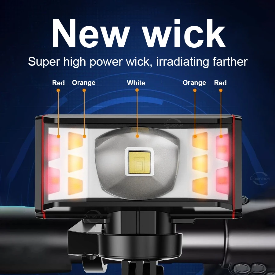 NOVO Super Brilhante Bicicleta Luz Farol Impermeável Floodlight Poderoso LED Noite Ciclismo Lâmpada 4 Modo Lâmpada de Luz Forte