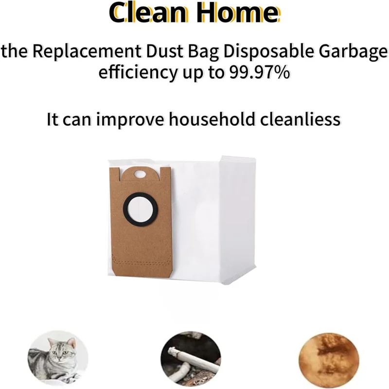 

【Hot Cake】10 Pack Replacement Dust Bags For Airzeen Q6 SE/Honiture Q6/Q6 SE Ihome Autovac Vacuum Cleaner Accessories