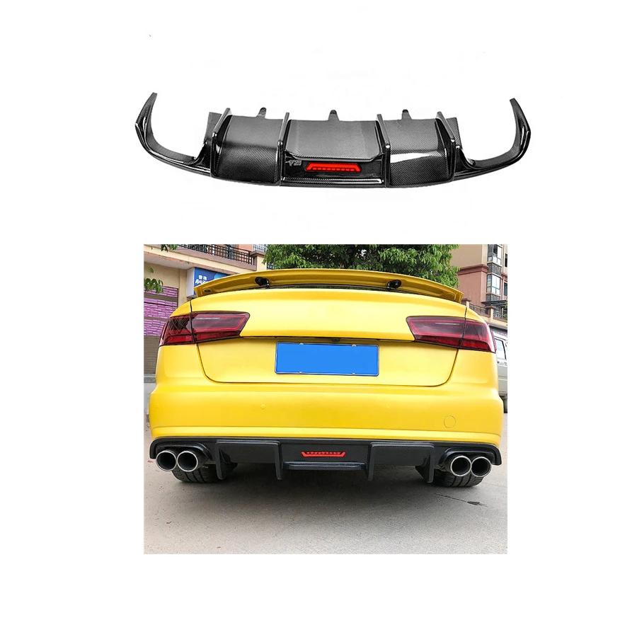 Real Carbon Fiber Polished Surface Rear Diffuser For Audi A6 C7 2012-2018 Upgrade KB Style Audi A6 C7 2012 Diffuser