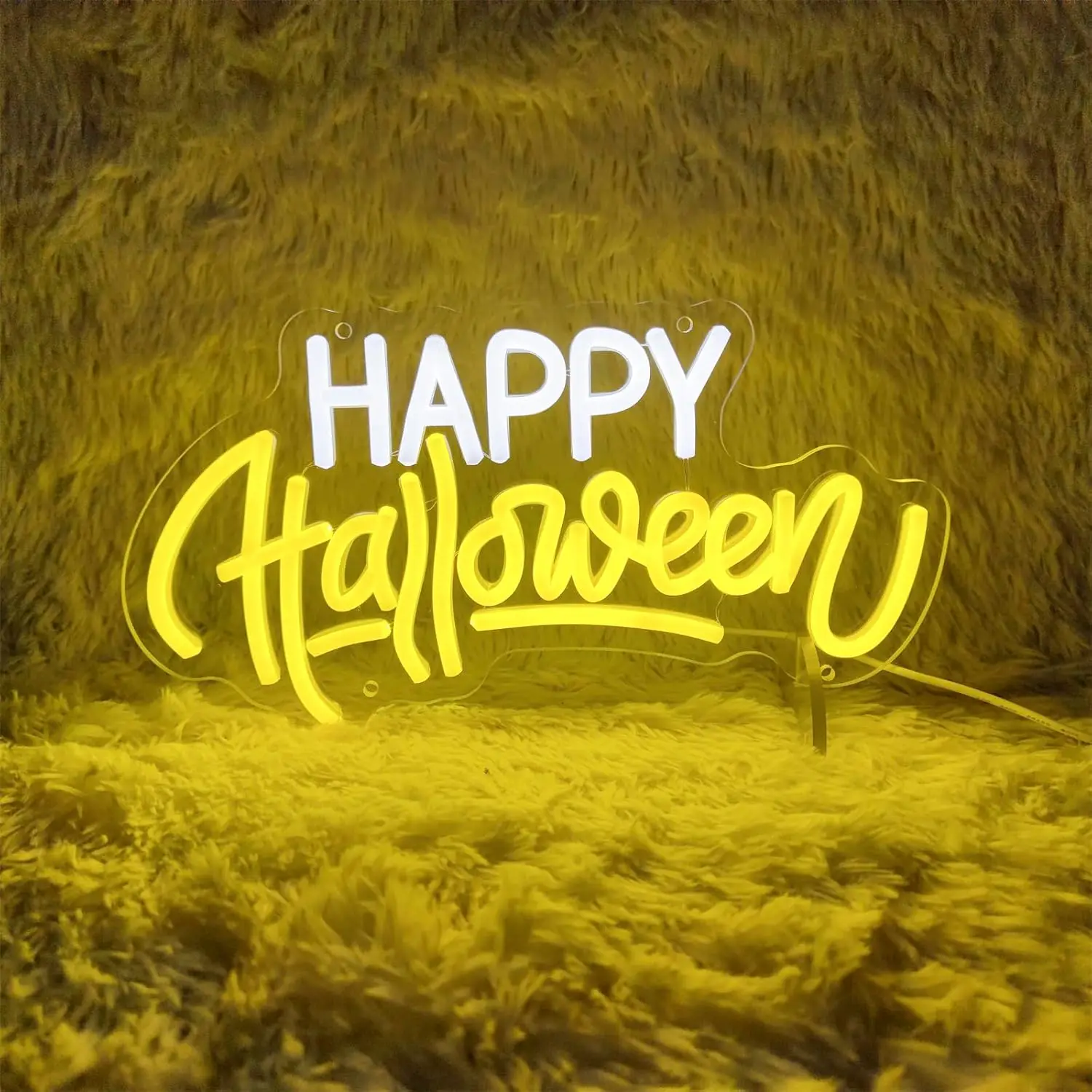 Happy Halloween Neon Signs for Wall Decor, Neon Light Sign Party Decor Halloween Theme LED Light Sign for Bedroom 13.3" x 7.1"