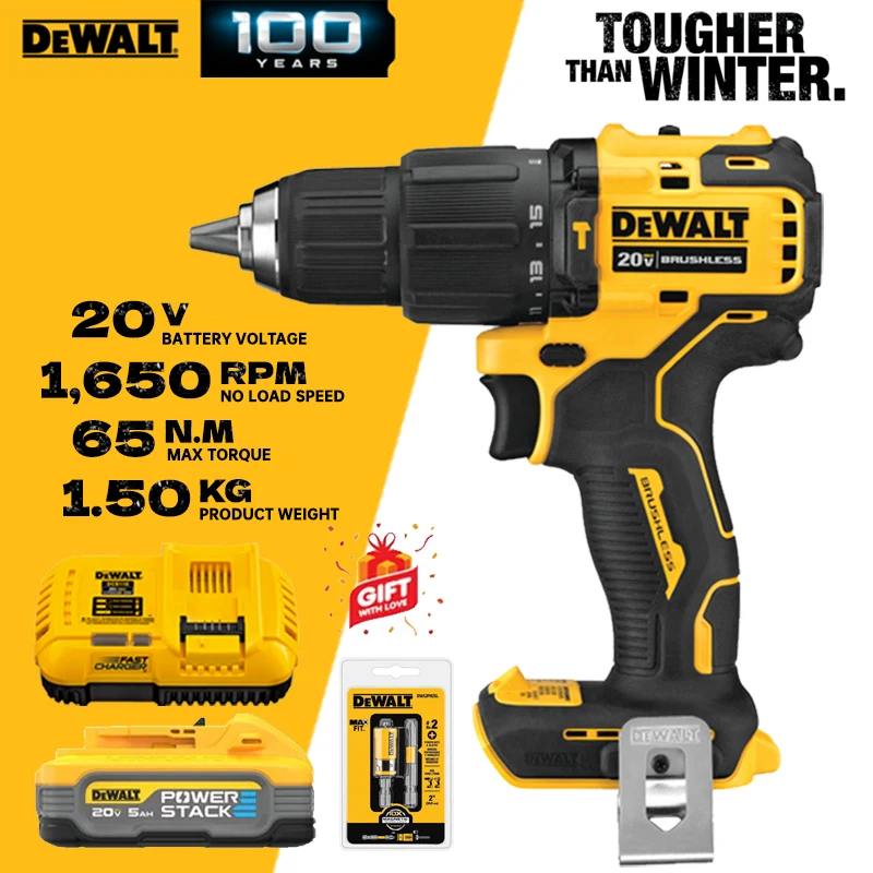 

DEWALT DCD709 20В бесщеточный компактный ударный дрель, ручной электрический шуруповерт, электроинструменты DCB1104 DCB118