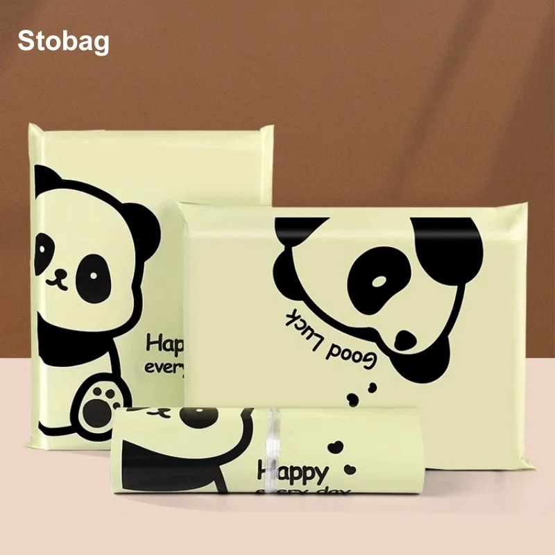 

StoBag 100pcs Cartoon Panda Express Mailers Envelope Courier Bags Delivery Package Sealing Plastic Self Adhesive Shipping Pouch