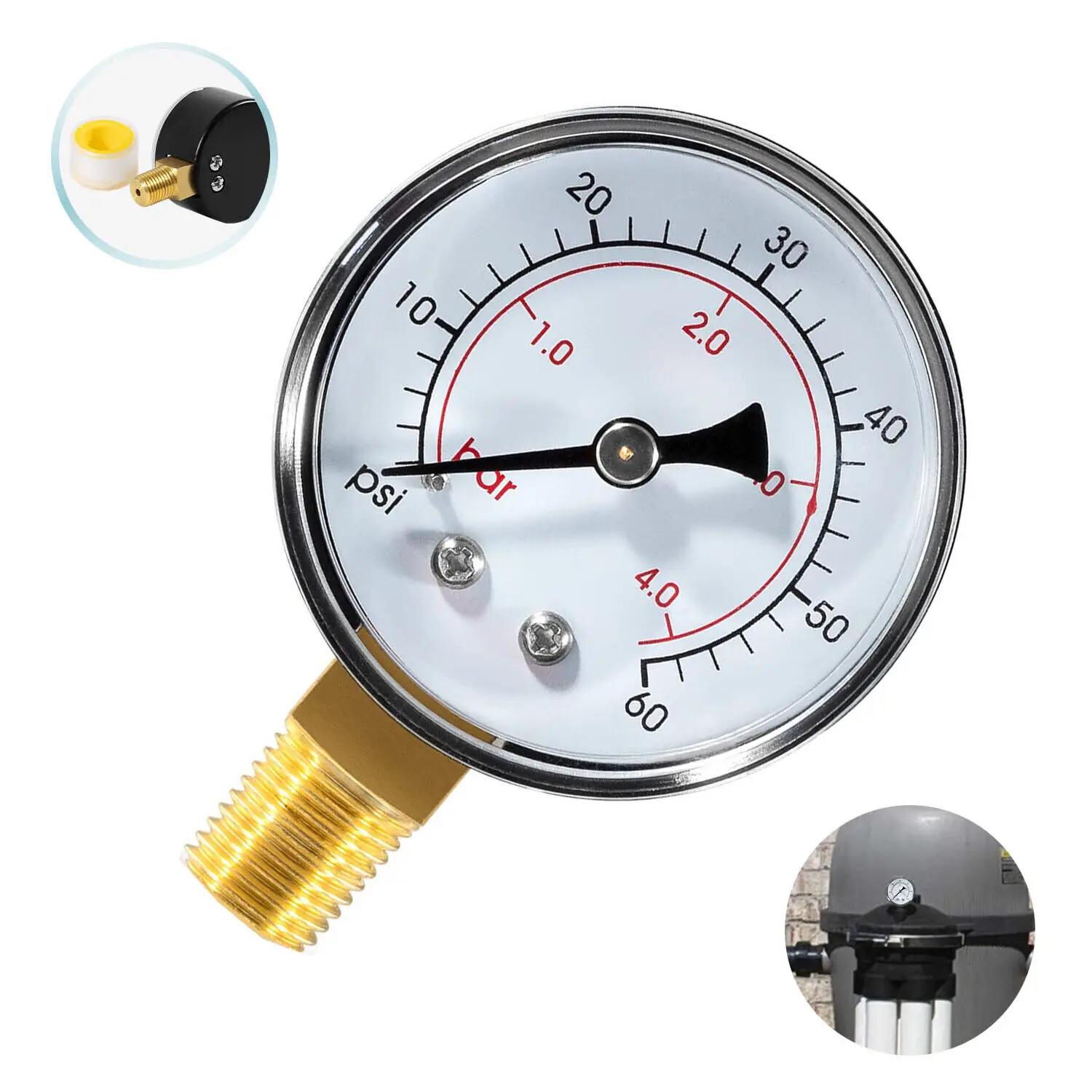 

TM 005-302-3590-00 Pressure Gauge for Paramount All Cleaning Valves, Caretaker Cleaning Valves & Ultra Flex Pressure Switch