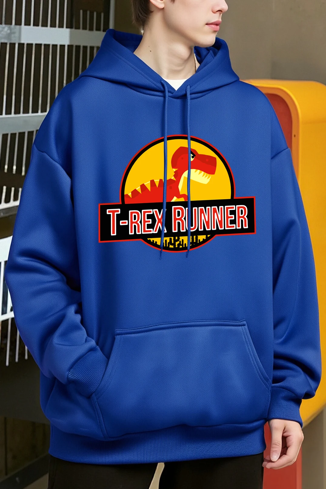 T - Rex Dinosaurier Drucke Männer Hoody Mehrfarbige Tasche Hoodies Casual Fleece Hoodie Bequeme Hip Hop Mann Pullover All-Match