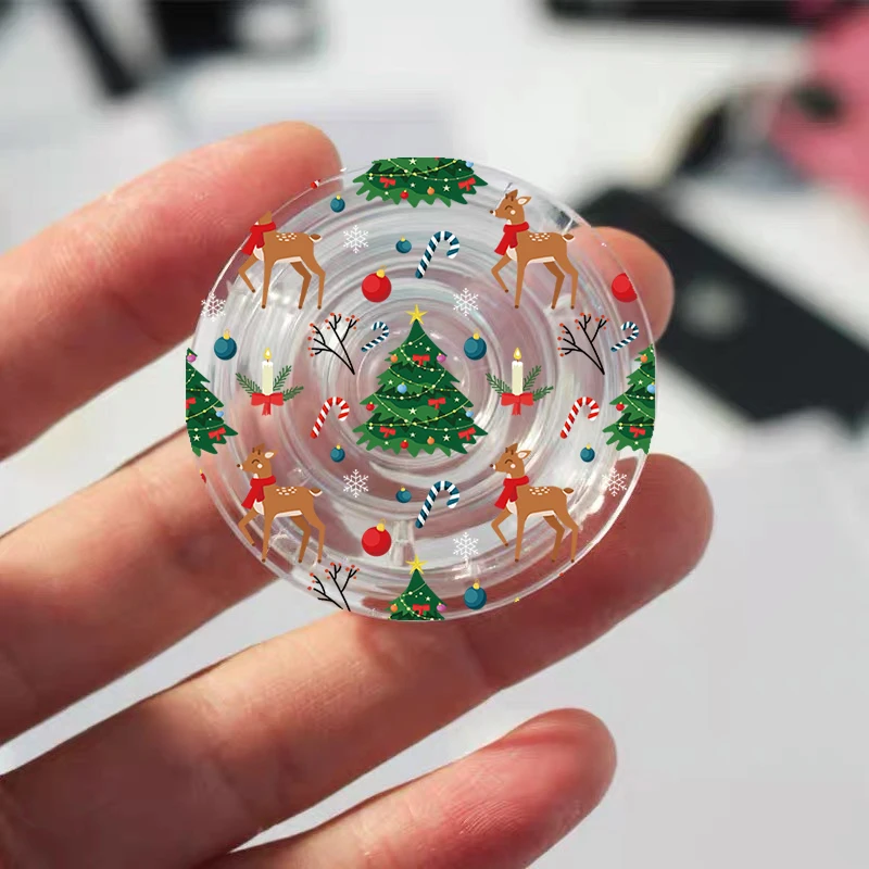 Hot Cartoon New Year Christmas Creative Santa Folding Mobile Phone Grip Stand Holder For iPhone 17 Samsung Clear Griptok Bracket - náhled 6