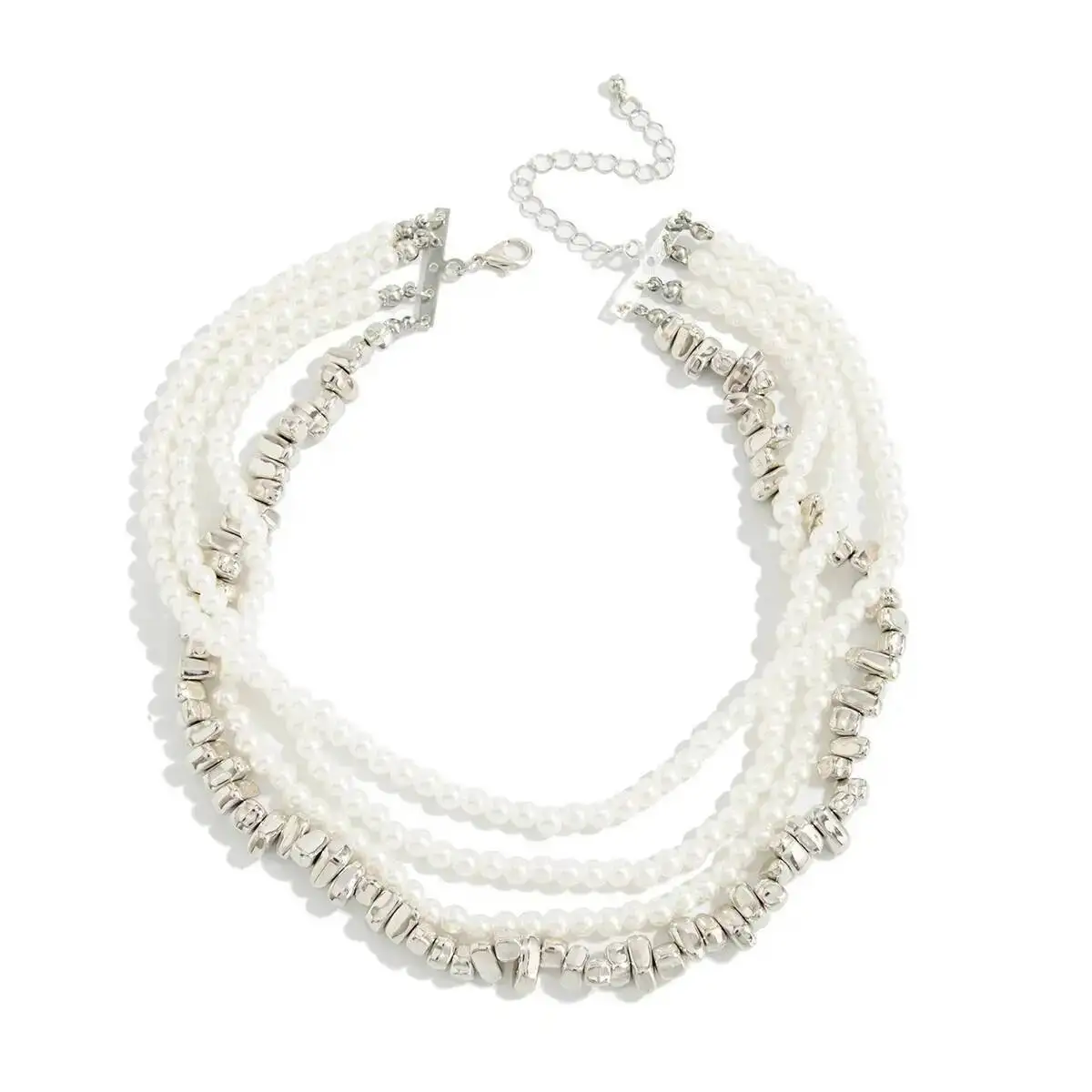 IngeSight.Z 2026 Kpop حلية تقليد اللؤلؤ قلادة المرأة خمر أنيقة CCB سترة مطرزة سلسلة الرقبة العروس مجوهرات الزفاف