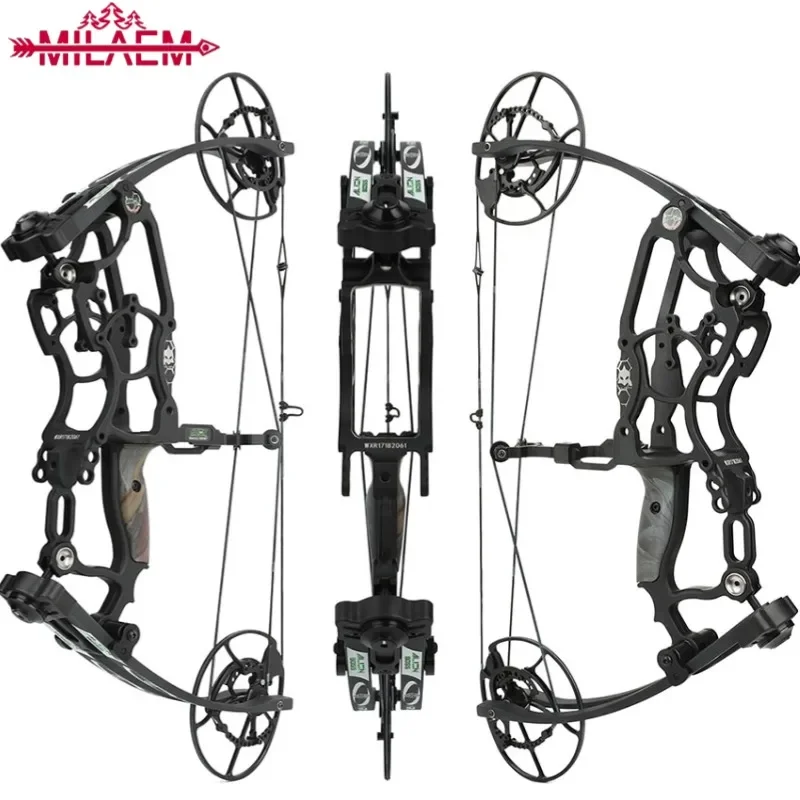 

Archery Compound Bow CNC Machining Adjustable 50-75lbs Let-off 80% for Left/Right Hand Competitive Hunting Shooting Pulley Bow