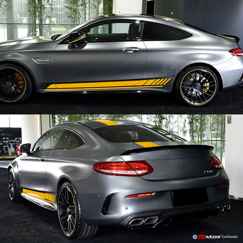 Edition 1 Car Hood Roof Racing Side Skirt Stripes Vinyl Decal Sticker For Mercedes Benz C63 Coupe W205 AMG C200 C250 Accessories view 3