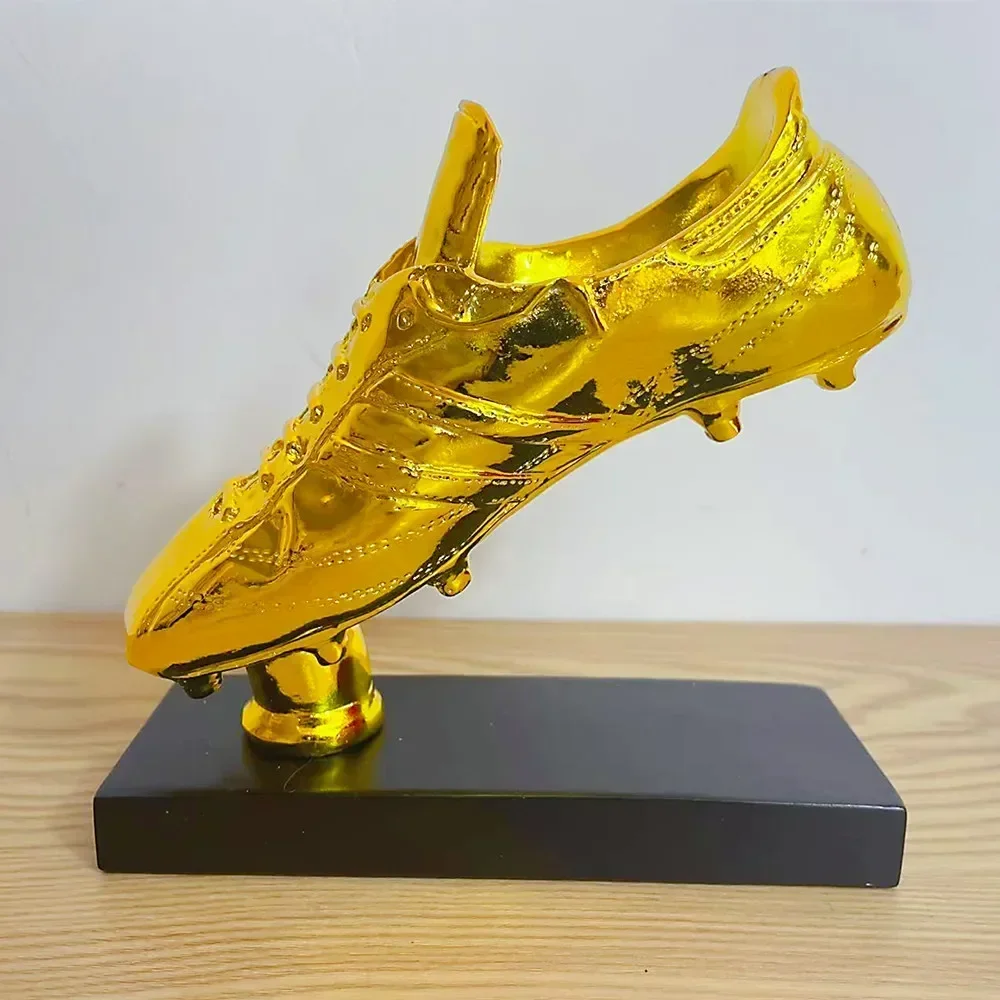 

Football Match Soccer Fans Souvenir GOLD shoe Trophy Creative resin Craft Gold Plating Home Furnishing Articles decoration model