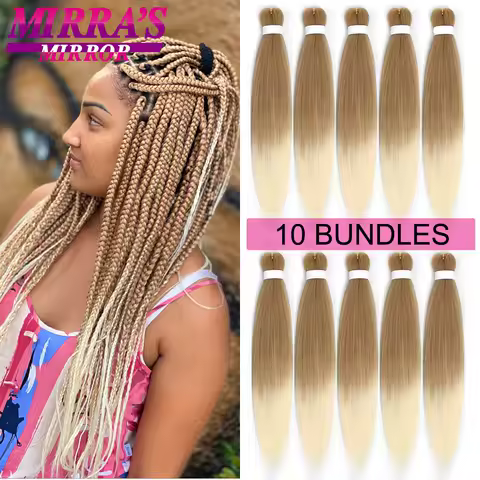 6/8/10Pcs Synthetic Jumbo Braid Hair Extension Pre Stretched Ombre Braiding Hair For Women DIY Hair Braids Pink Blue