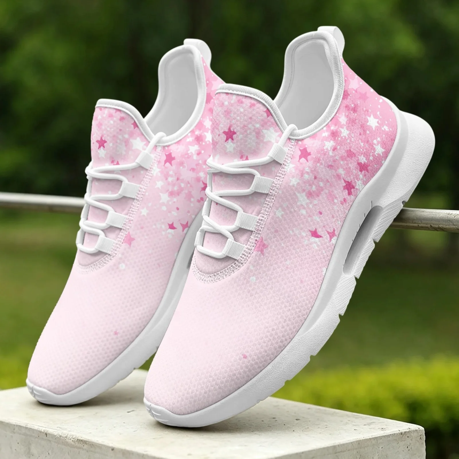

XIXIRIMIDO Lace-up Casual Shoes Mens Sneakers Comfortable Mesh Breathable Walking Shoes Women's Lightweight Sneaker Shining Star