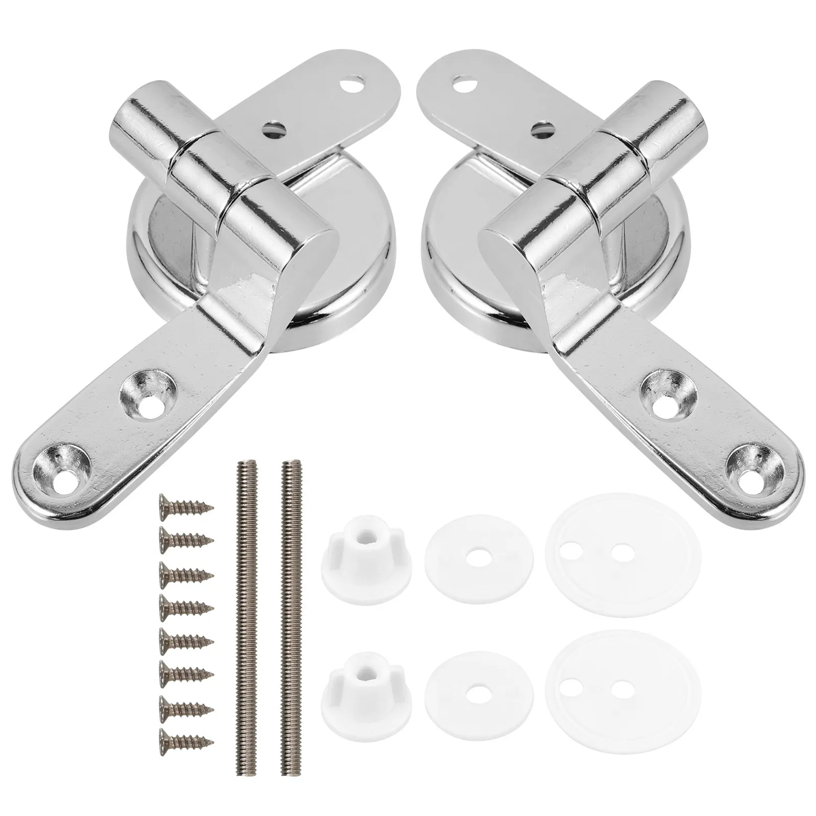 

1Set Zinc Alloy Toilet Seat Hinges Replacement Kit Heavy Duty Rustproof Soft Closing Fitting for Wooden Plastic Metal Toilet