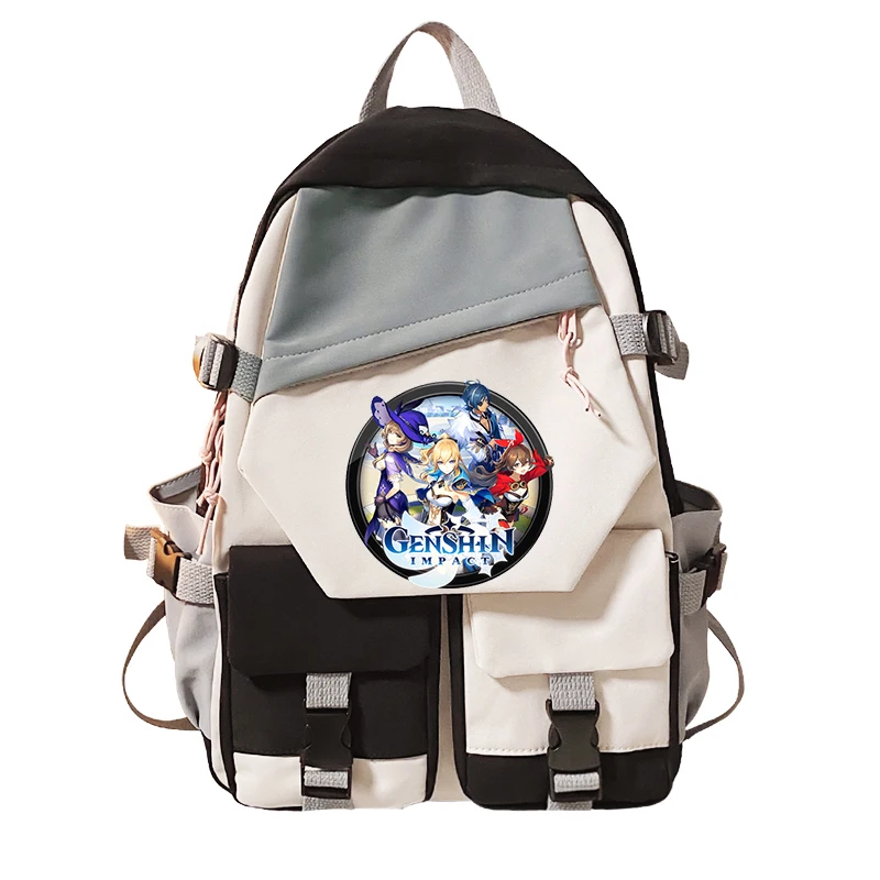 Game Genshin Impact Backpack Kawaii Paimon Klee Cartoon Manga Schoolbag for Students Girl Boy Bookbag Kids Outdoor Travel Bags