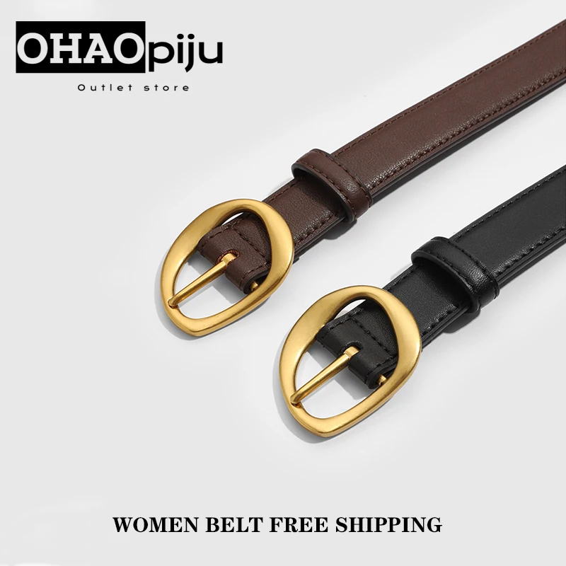 

Fashion Brand High Quality Women's Belt Needle Buckle Designer Black Luxury Cowhide Simple Jeans Casual Pants Decorative Belt