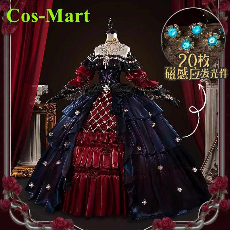 Cos-Mart Identity V Mary Bloody Queen Madame Red Superintendent Cosplay Costume Lovely Dress Role Play Clothing Game