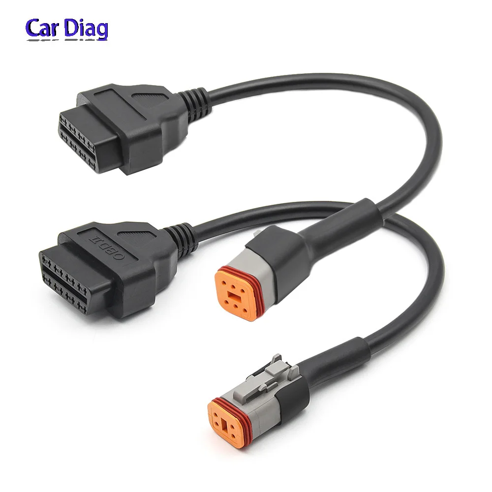 4/6 To 16 Pin Motorcycle Diagnostic Cable Motorbikes OBD2 Extension Connector OBD2 Adaptors For Harley Davidson