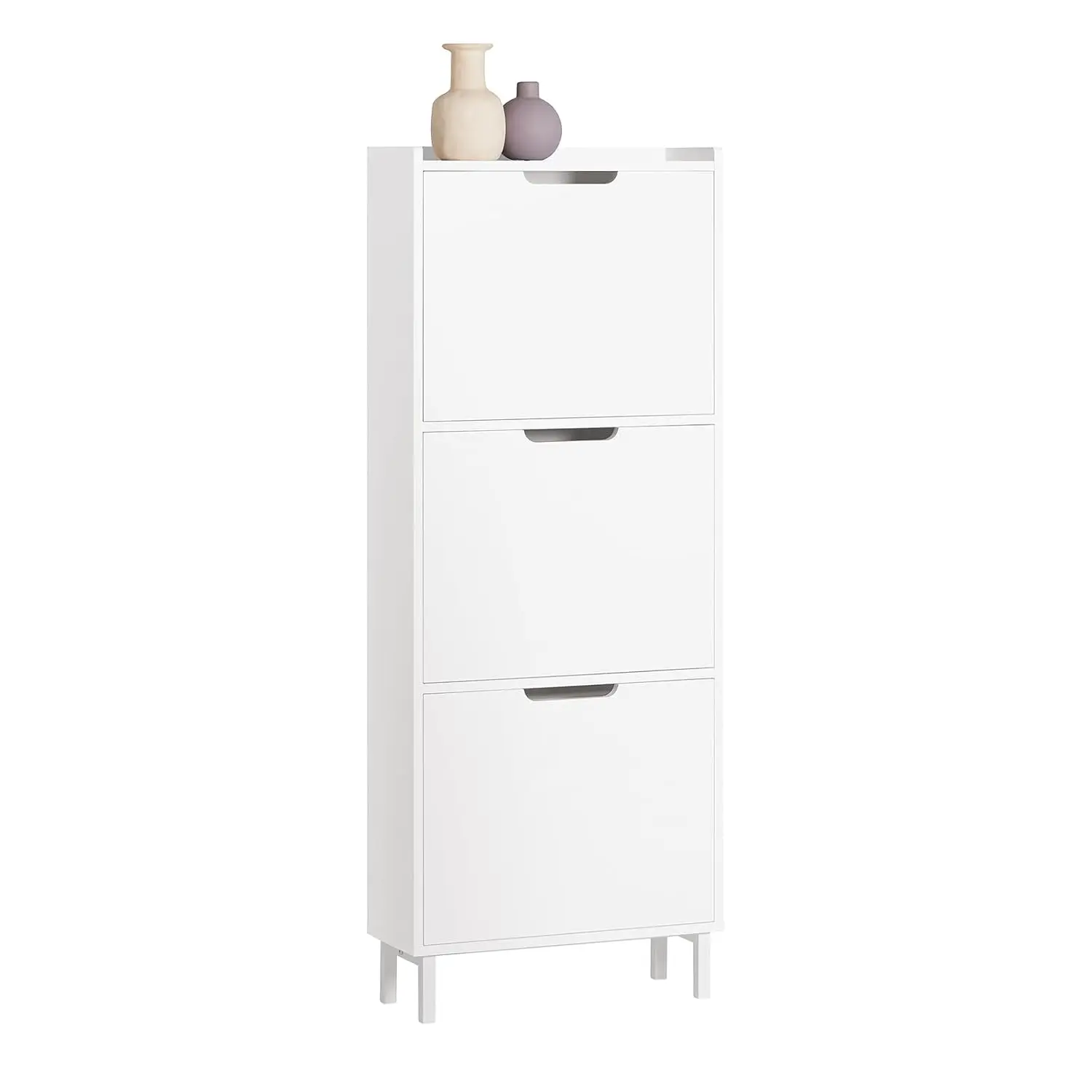 Slim Shoe Cabinet Hidden Storage Three Flip Drawers Space Saving Freestanding Rack for Entryway Hallway, Customized