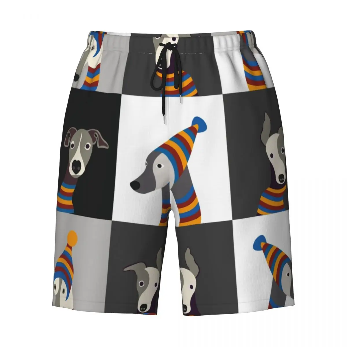 Lustige Cartoon Windhund Whippet Hund Männer Badehose Bade bekleidung schnell trocknen Strand Board Shorts Windhund Hund Schwimmen Boards horts