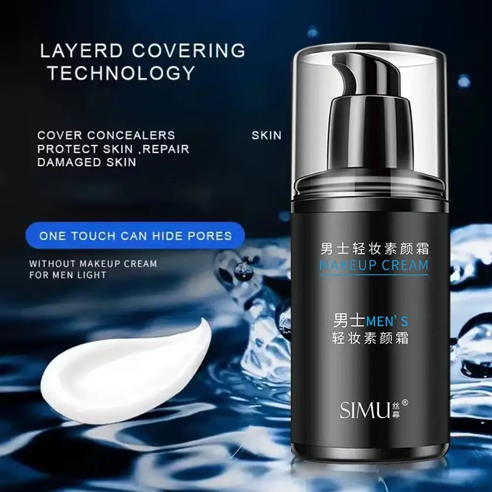 Men'S BB Cream Long-lasting Moisturizing Oil Control Concealer Makeup Pore Primer Scars Spots Covering Full Marks Acne Dark A1D2