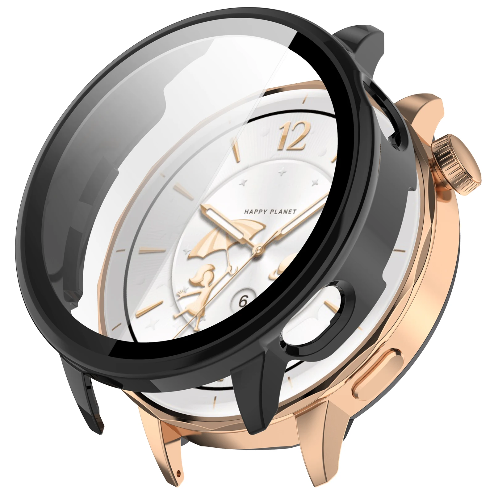 

Для Oppo Watch X2 Mini Watch Case PC Frame Cover с пленкой из закаленного стекла - черный