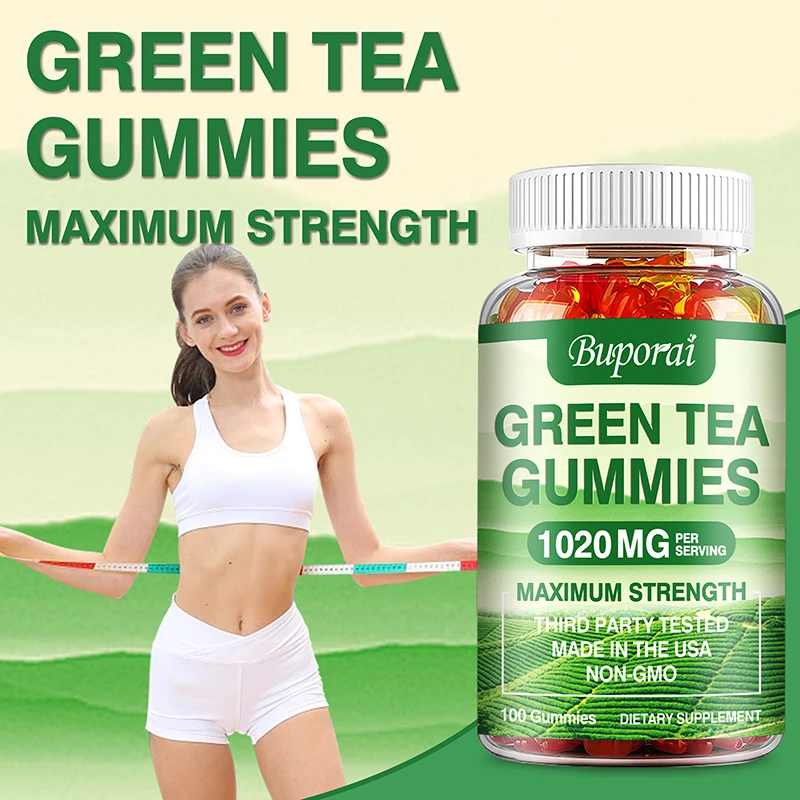 Green Tea Fat Gummies -Belly Fat Burner, Metabolism Booster, Appetite Suppressant