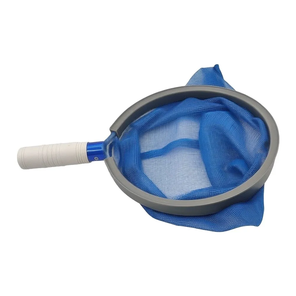Aluminum Frame Pool Skimmer Net with Deep Polyester Mesh Bag for Leaves and Small Stones 36.5x23.5x3.5 cm Aluminum