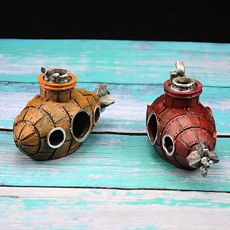 funny Vintage Resin Submarine Landscape Turtle Tank Fish Tank Aquarium Fish Tank Decorations Small Fish Aquarium Accessories