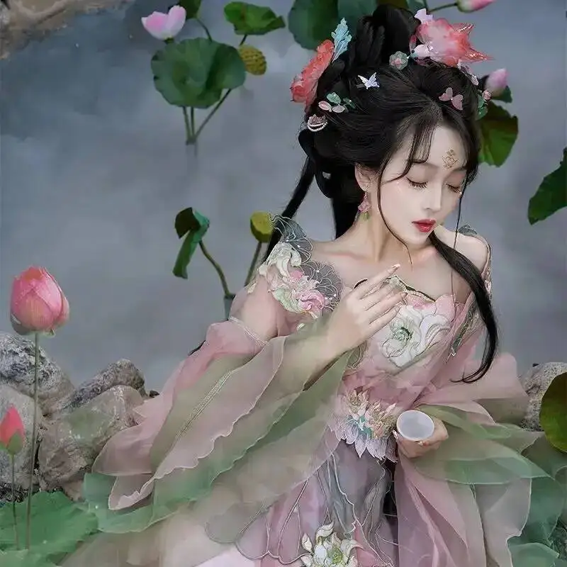 Large Sleeve Shirt Daily Fairy Style Spring Dress Wei Jin Style Northern Southern Dynasties Fuying New Style Hanfu for Women
