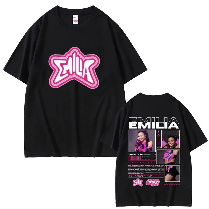 Singer Emilia Mernes MP3 Tour T Shirts Unisex Casual Oversized Short Sleeve T-shirt Men Women Fashion Aesthetic Trend T-shirts