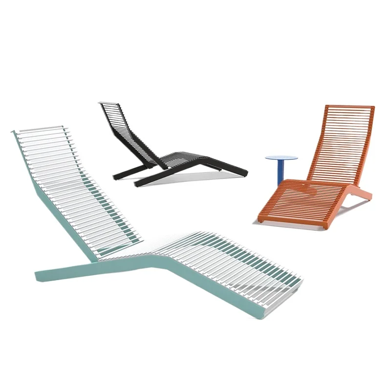 

Outdoor hotel swimming pool Solid wood loungers Outdoor scenic B & B Stainless steel bed leisure
