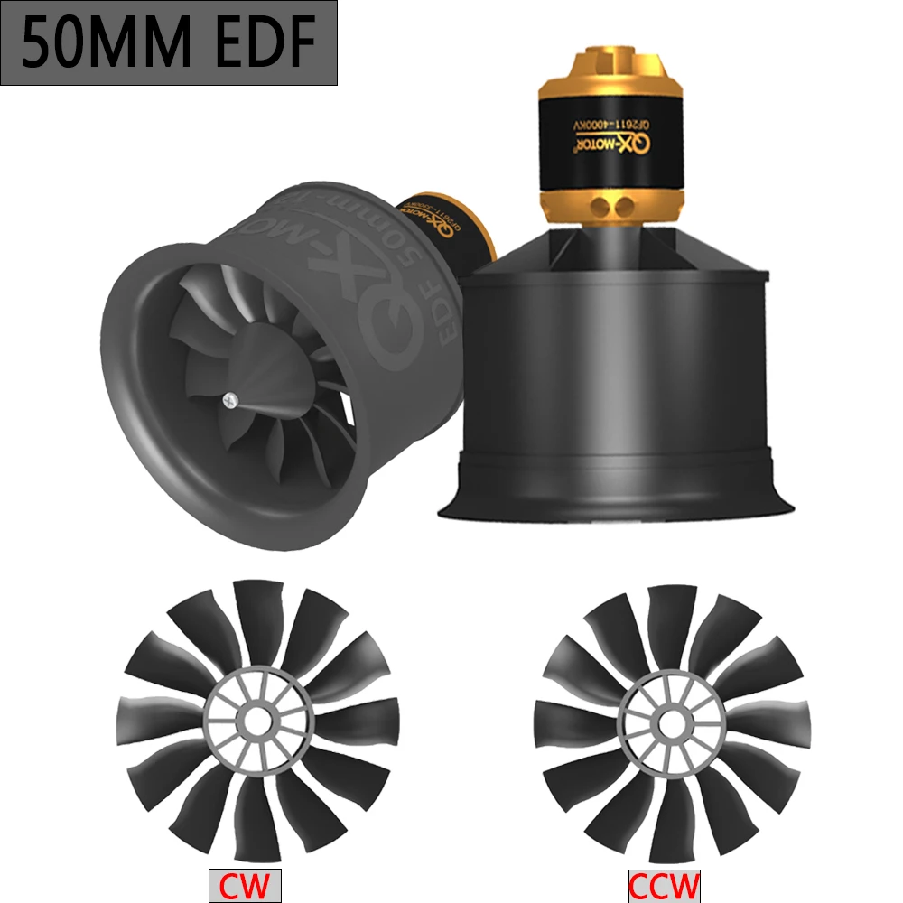 QX-MOTOR 12Blades wentylator kanałowy 50mm EDF QF2611 3300KV 4000KV 4600KV 5000KV CWCCW bezszczotkowy silnik 40A / 50A ESC