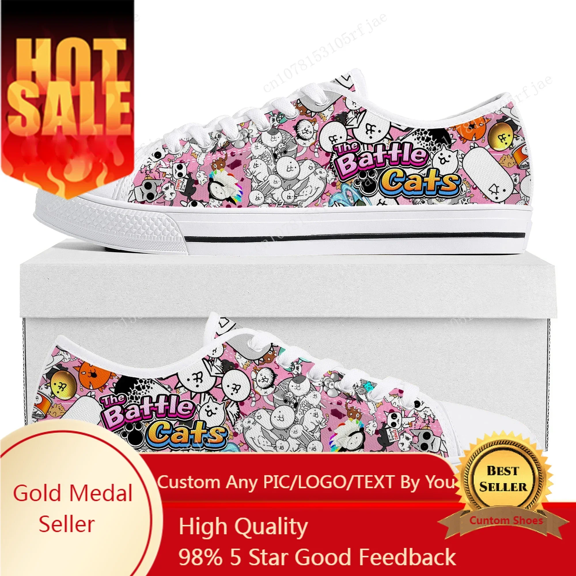 The Battle Cats Low Top Sneakers Cartoon Game Womens Mens Teenager Fashion Canvas Sneaker Couple Custom Built Shoes