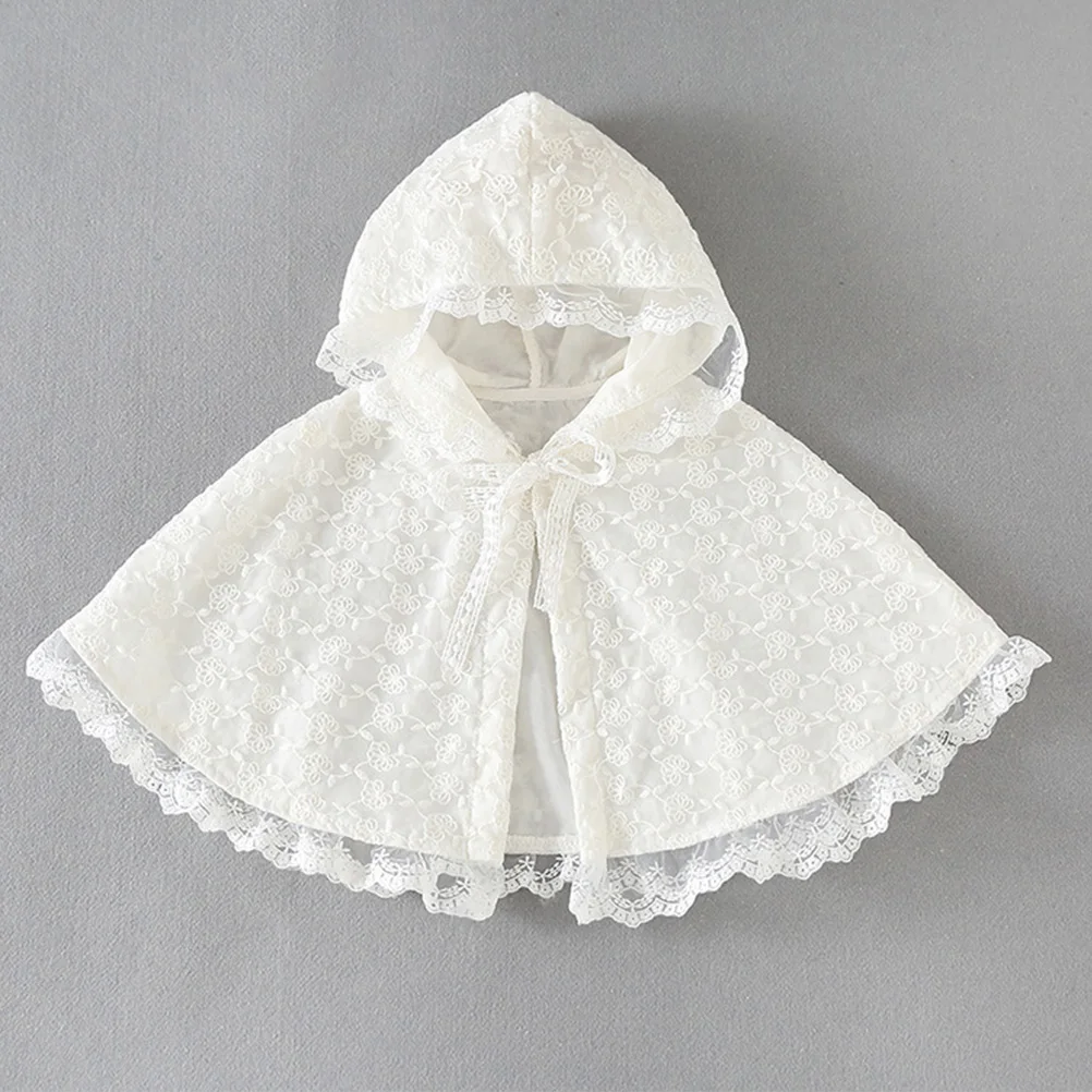 Accessorio cosplay per costume da mantello morbido con protezione UV in pizzo per ragazze per bambini Bianco 90 cm 0-2 anni Abbigliamento da festa Gioco di ruolo Cosplay