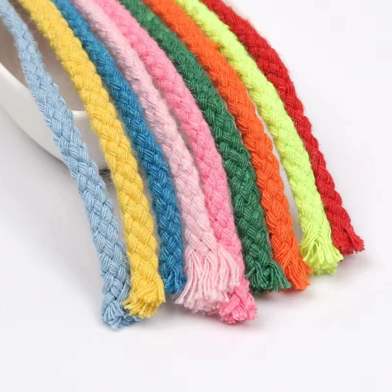 Ready Stock 5mm Macaronel Eight Strand Cotton Thread Braided HandiCrafts DIY Rope Suitable for Wall Hanging Leaves Feather Deco