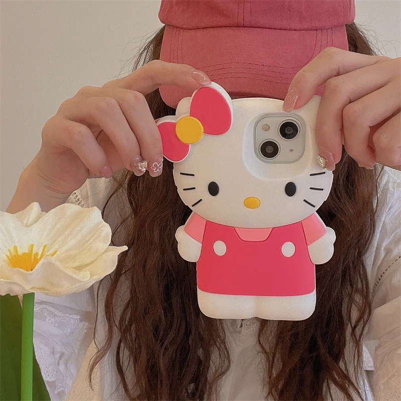 

Новые чехлы для телефонов Kawaii Sanrio, Hello Kitty для 14 13 12 11 Pro Max мультяшный аниме противоударный мягкий чехол для девочек Y2K защитный чехол для телефона