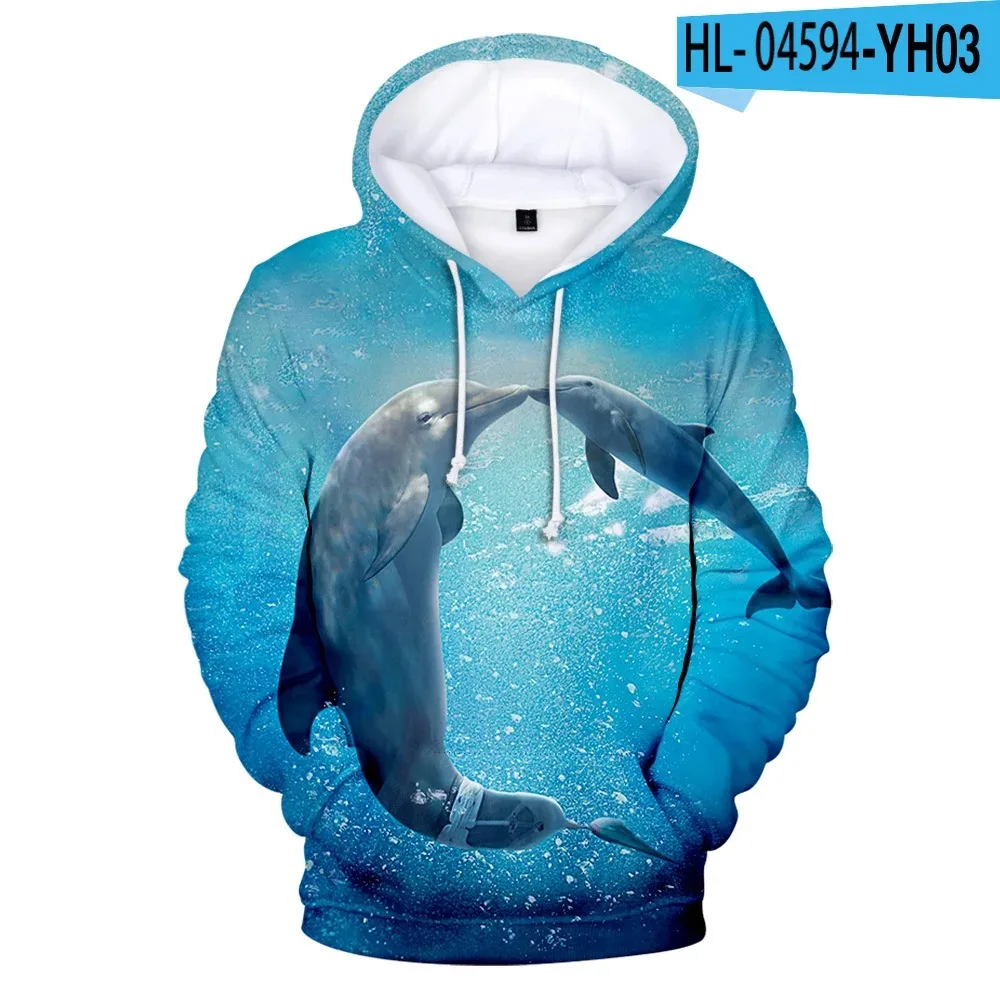 Animal Dolphin impresso Hoodie infantil, moletom, streetwear, jaqueta com capuz, meninos, meninas, crianças, roupas de anime,