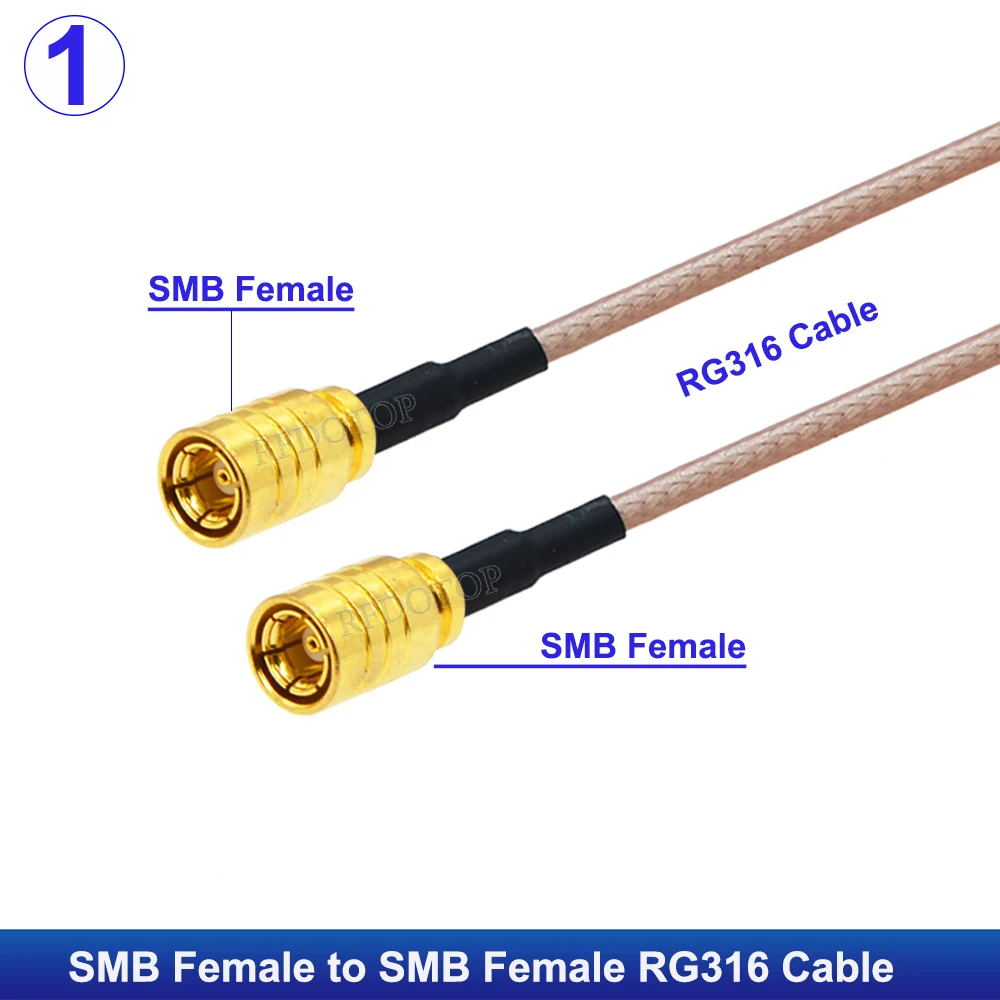1Pcs RG-316 SMB Male to SMB Male/Female Straight/Right Angle Connector 50 Ohm Low Loss RG316 Cable High-Quality Pigtail Jumper