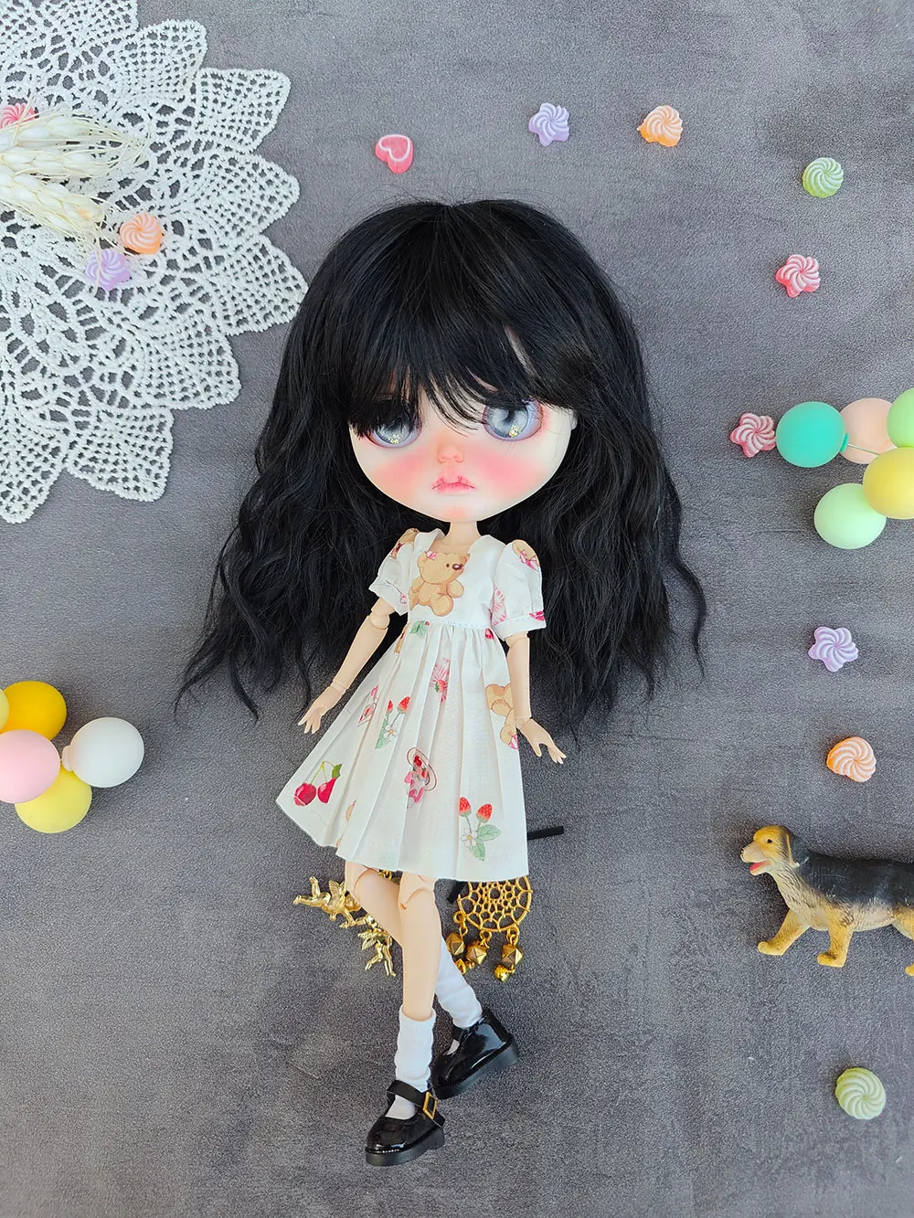 

Handmade Blyth doll Clothes Fashion style Little Bear Short sleeved Barbies Cute dress For Ymy Ob24 Ob22 Doll Accessories