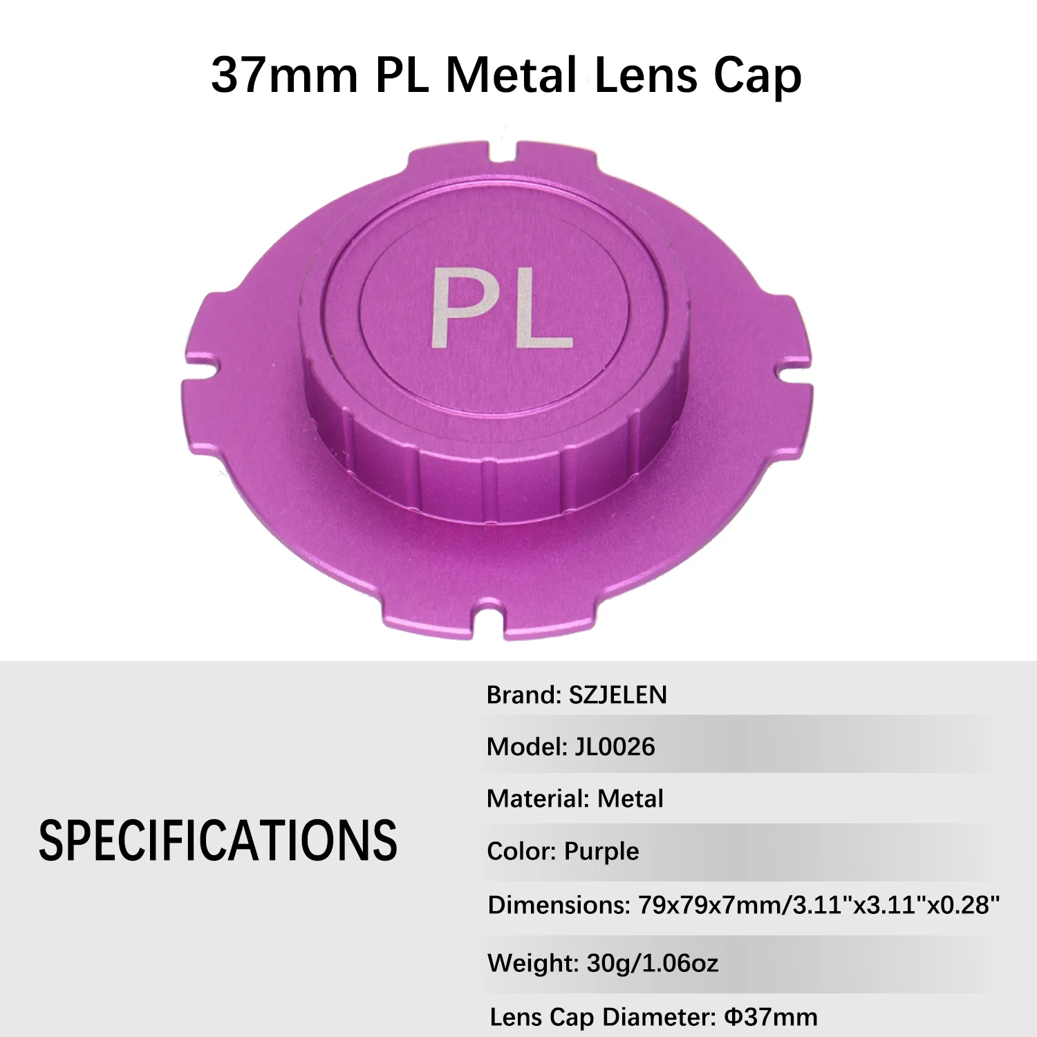 Metal PL movie lens dust cover suitable for ARRI RED SONY camera