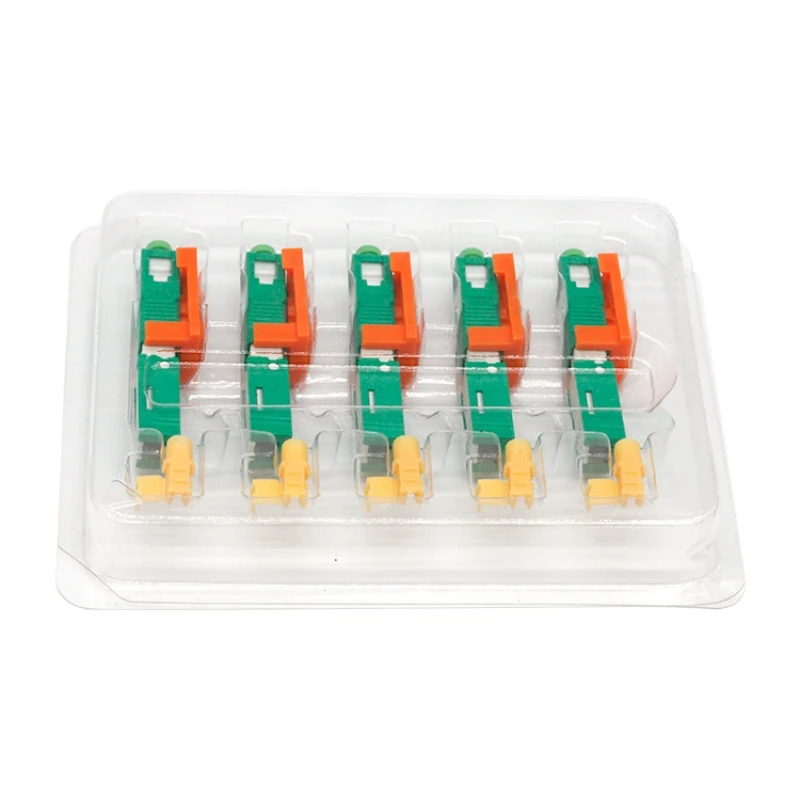 ขั้วต่อ Summitek แบบ SC APC ชนิด G652D/G657A1/G657A2 สำหรับใยแก้วนำแสง ขนาด 3.0 มม. x 2.0 มม. ประกอบสีพิเศษ แบบต่อเร็ว
