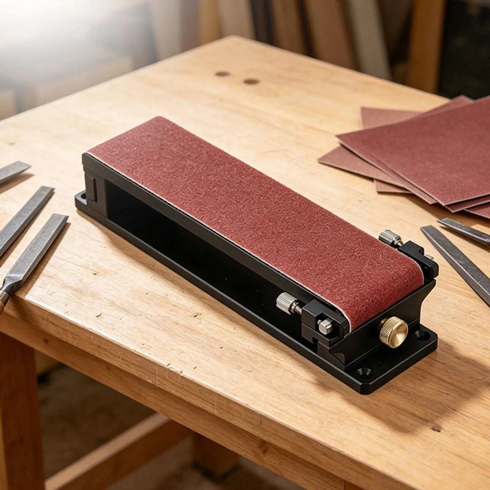 Sandpaper Holder Polishing Tool Versatile Compact Handmade Aluminum Alloy Sander Block Hand Sander, for Crafts Wood Furniture