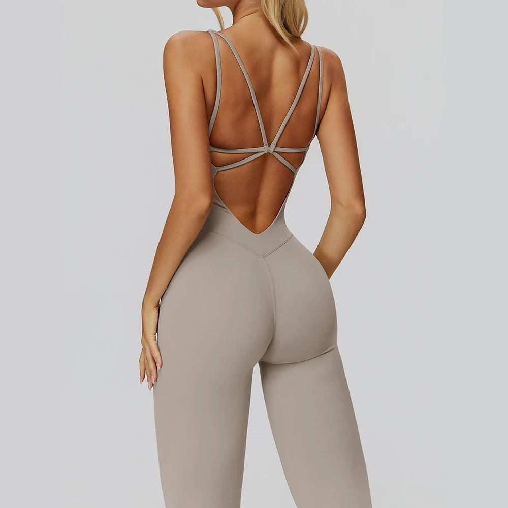 

Women's Tracksuit Yoga Set Jumpsuits One Piece Fitness Rompers Sleeveless Sportswear Gym Set Push Up Bodysuits Workout Clothes