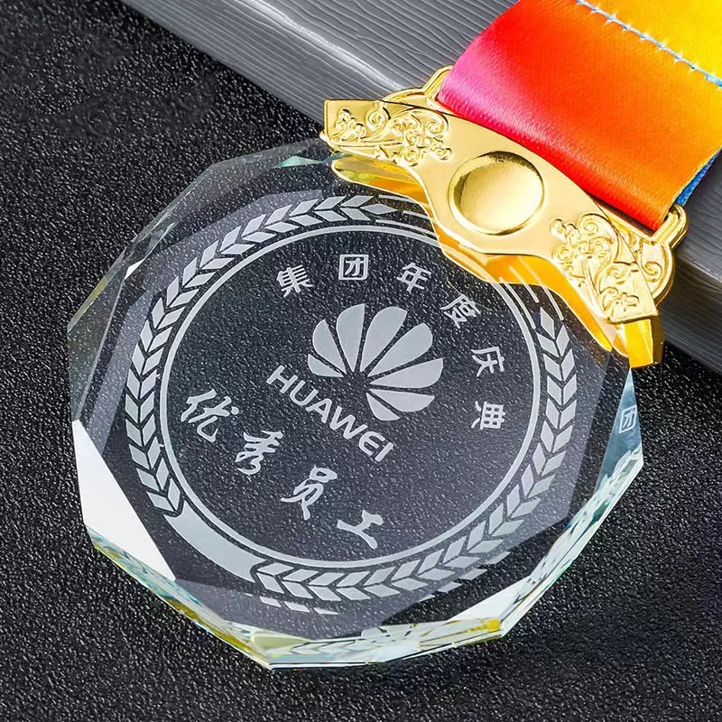 

Crystal Octagonal Medal Personalized DIY Glass Awards for Dance Sing Sport Competition Trophy Souvenir Crystal Craft Gift