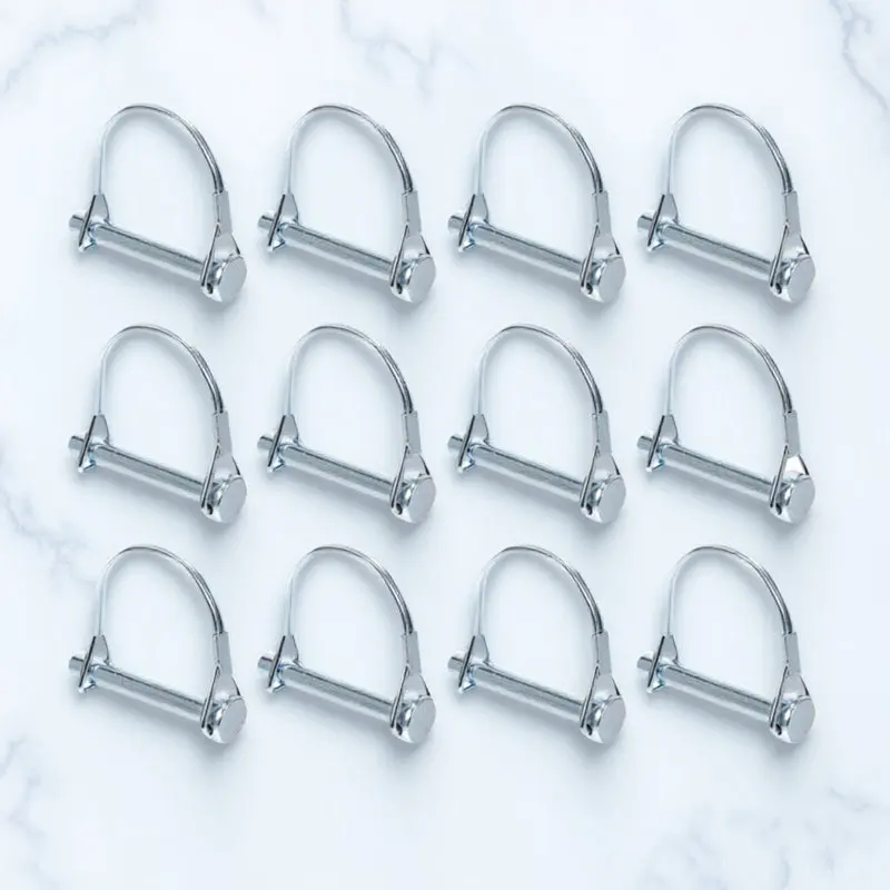 

12 шт. D-образных стопорных шпилек для сцепного устройства с антикоррозийным покрытием для сельскохозяйственных, косильных и буксировочных работ